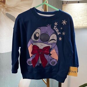 Disney Stitch Kids Girls sweatshirt long sleeves Navy Blue size 3T NWT